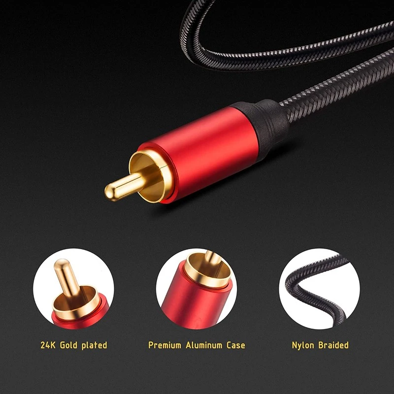 2 RCA nylon braid cable